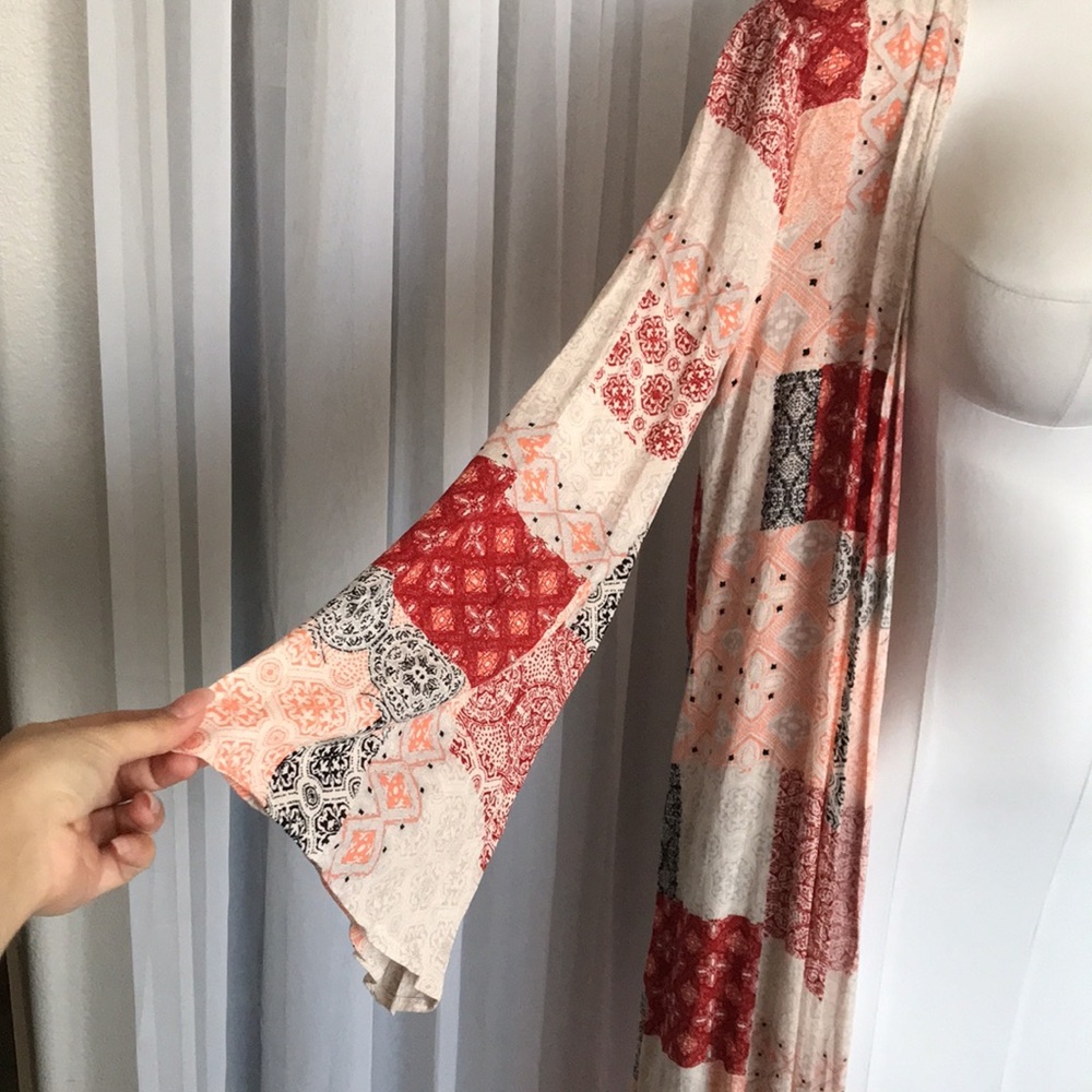 Boho Patchwork Kimono Long Duster Robe - Picture 4 of 7